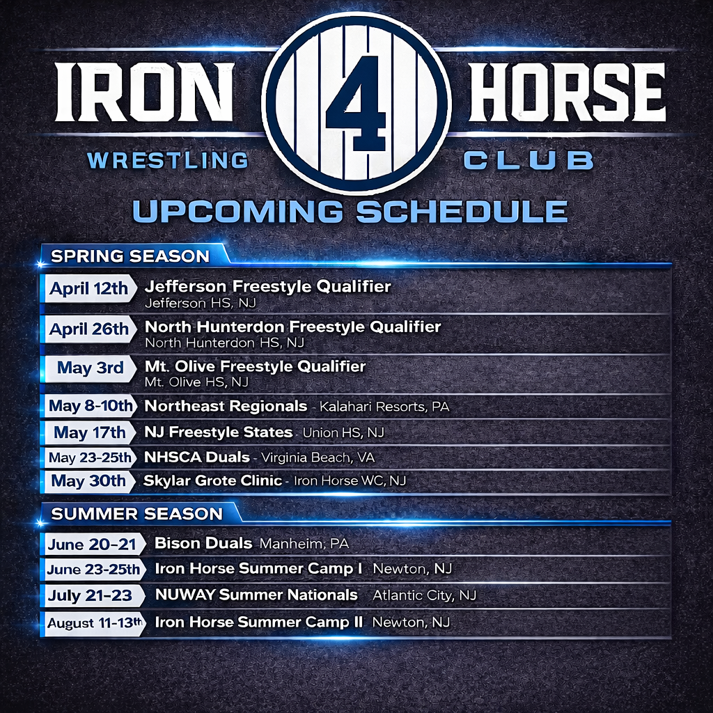 Iron Horse Wrestling Club Upcoming Schedule - Spring and Summer Season